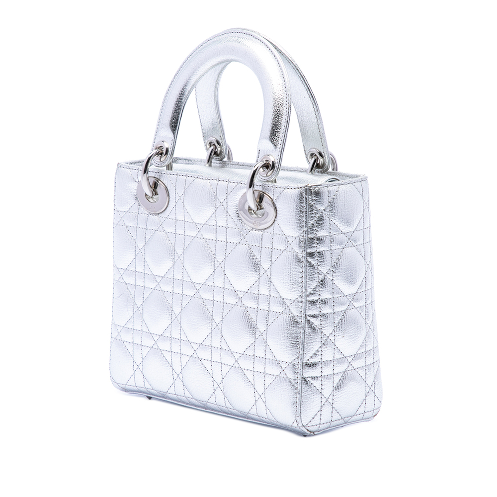 Pre-Loved Dior Small Metallic Grained Calfskin Cannage My ABCDior Lady Dior - Picture 2 of 7